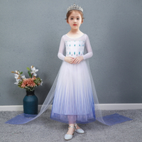 新款連衣裙子女童艾莎公主裙夏季冰雪奇緣兒童禮服裙