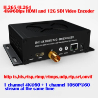 H.265/H.264 4K@60fps HDMI and 12G SDI Video Encoder via http ts,hls,flv,rtsp,rtmp/rtmps,srt,udp,rtp,onvif to IPTV Recording