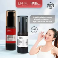 ERHA Truwhite Brightening Vitamin C Serum + Age Corrector Serum Peptides - Paket Serum Wajah 2 Pcs