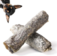 Chicken Wrapped Cod Fish Skin Stick Dog Treats Healthy High Protein 3 Cod Twist Dog Chews Real Chick