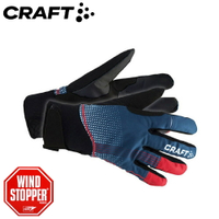 【CRAFT 瑞典 WS 防風保暖手套《藍/白》】1904292/透氣彈性保暖手套/防寒手套/登山滑雪