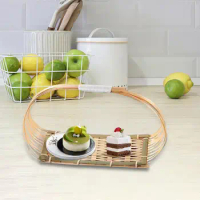 Woven Basket Multipurpose Chinese Decoration Food Display Dish Serving Tray