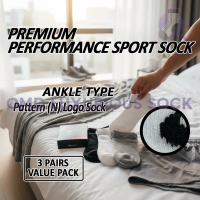[3 Pairs] Performance Cotton Socks Muslimah Casual Running Sport Cotton Socks