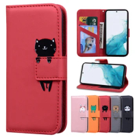 2024 For Samsung A14 A34 A54 Cartoon Animal PU Leather Wallet Case for Samsung Galaxy A14 A34 A54 Card Holder Magnetic Flip Cove