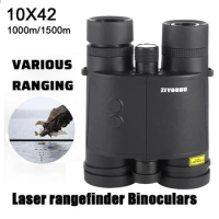 10x42 Laser Golf Rangfinder Binoculars Angle/ Height / Flag /Multiple Measurement Mode 1500M Distance Range Finder Outdoor