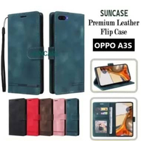 SUNCASE Oppo A3S cover hp model dompet multi fungsi flip case wallet leather SUNCASE PINK