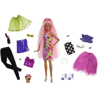 100% Original Set of Barbie Extra Deluxe Dolls for Girl with Accessories Pet Movable Joints Genuine 