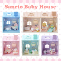 Sanrio Baby House Melody Cinnamoroll Kuromi Hut House Villa Building Model Assembled Toys Ornaments Anime Figures Model Toy Gift