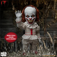 MEZCO 15inch Pennywise JOKER Collection Talking Action Figure for Fans Halloween Holiday Gift
