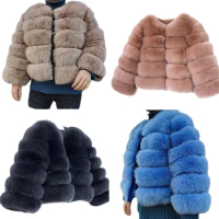 Fox fur coat autumn and winter fashionable short style slimming fur coat for women 2024