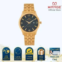 Mirage Jam Tangan Pria Analog 8808 M Gold Original Stainless Plat Hitam