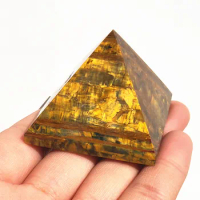 4.5cm Natural Yellow Pietersite Crystal Pyramid Quartz Gemstone Obelisk Mineral Specimen Healing