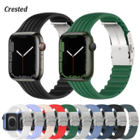 Silicone strap For Apple Watch band 44mm 40mm 45mm 41mm 49mm 38mm bracelet iWatch ultra 7 6 se correa Apple Watch series 8 45mm