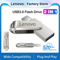 Lenovo 2TB Usb Flash Drive โลหะความเร็วสูง Usb 3.0 Pendrive แบบพกพา1TB ความจุขนาดใหญ่ Memoria Usb Flash Disk TYPE-C Cle USB
