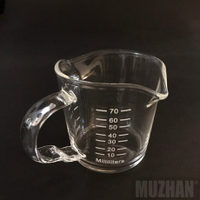 【沐湛咖啡】耐熱玻璃 雙口量杯80ml 盎司杯 刻度量杯 濃縮咖啡杯 耐熱玻璃杯 80CC刻度 有柄量杯