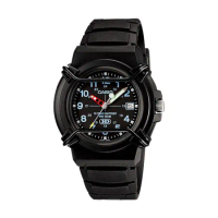 【CASIO 卡西歐】指針錶 橡膠錶帶 樹脂玻璃 防水100米 日期顯示 (HDA-600B-1B)