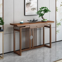 【顧家家居】玄關實木簡約供桌-120×35×80cm(玄關櫃/簡約供桌/玄關臺/榆木實料/預售15天)