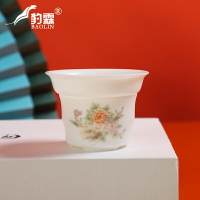 德化白瓷茶漏濾網高白瓷細密陶瓷過濾孔泡茶分離器羊脂玉茶具配件
