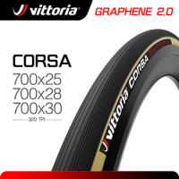 Clincher Vittoria Corsa 700X25C Road Tire 700×28C/32C Graphene 2.0 Black Skin Folded Tires 320 TPI Suitable For Road Bicycle 700