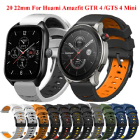 20 22mm Silicone Band for Huami Amazfit Bip 3/U Pro/S Watchband Bracelet Strap for Amazfit GTR 4/GTS 4/ 3 2e 2 Mini GTR 42 47mm