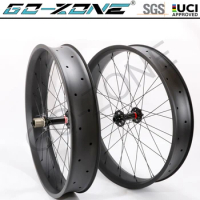 26er Carbon Fat Bike Wheels Front 150/135*15mm Rear 197/190*12mm 26" Novatec Snow Sand Carbon Fat Bike Wheelset 26