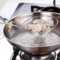 Stainless Steel Skimmer Oval Fine Mesh Food Oil Pot Strainer Ladle Kitchen Tools Hot
