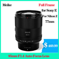 MEKE Full Frame 85mm F1.4 Auto Focus Large Aperture Portrait Lens for Sony E mount For Nikon Z 77mm Filter For A7M4 Camera