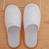 10Pairs Spa Hotel Guest Soft Slippers Closed Toe Disposable Bathroom Travel Slipper Moisture Absorption Non Slip Breathable