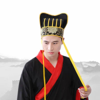 4 styles han dynasty hats chinese ancient dynasty minister hats halloween cosplay cap han clothing accessories carnival cap