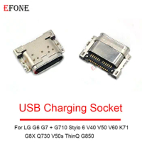 1-10PCS For LG G6 G7 + G710 Stylo 6 V40 V50 V60 K71 G8X Q730 V50s ThinQ G850 USB Charging Port Dock Plug Connector Socket