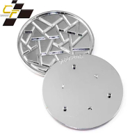 CF Performance 1pc 65mm/2.56in Universal Hub Cap Car Stickers Wheel Center Zinc Alloy Chrome Silver High Quality Auto Parts