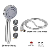 Pinhole Water Outlet Shower Head High-pressure Filtered Handheld Shower Head with 3 Spray Modes for G1/2 Thread Interface