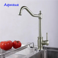 Aqwaua Kitchen Faucet Hot &amp; Cold Water Tap SUS304 Stainless Steel Swivel Spout Sink Mixer Kitchen Accessories Bags