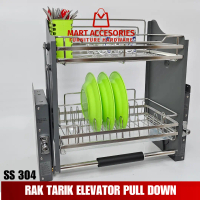 Rak tarik elevator dish rak / rak tarik pul down / rak tarik kitchen set / rak dapur stainless steel