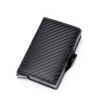 Carbon fiber metal wallet for men, automatic pop-up card holder, foreign trade men's wallet wholesal