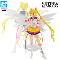 In Stock Banpresto GLITTER&amp;GLAMOURS Sailor Moon Cosmos Tsukino Usagi Eternal Sailor Moon 23CM PVC Anime Action Figures Model Toy