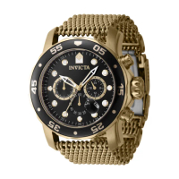 【INVICTA 英威塔】金黑色系 三眼計時 米蘭錶帶 48mm 男錶(47238)