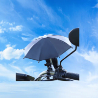 【FANCY LIFE】機車外送小雨傘(外送必備 迷你小雨傘 遮陽傘 雨傘 手機架 外送員 遮陽小雨傘)