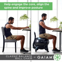 Classic Balance Ball Chair – Exercise Stability Yoga Ball Premium Ergonomic Chair for Home and Office Desk with Air Pump, Exerci