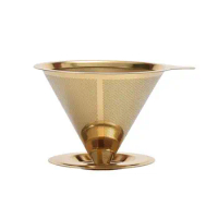 Eco-friendly Coffee Filter Stainless Steel Pour Over Coffee Dripper Set Reusable Cone Filter Slow Drip Maker for Single for Home