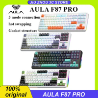 Aula F87 Pro Mechanical Keyboard 2.4g/Wired/Bluetooth 5.0 Tri Mode Wireless Keyboard 87 Key Rgb Hotswap Pbt Pc Gaming Keyboard