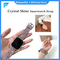 Strap Apple Watch Series 10 Tali Jam Tangan Wanita Glitter Bling-Bling Pink Stainless Aksesoris Smar
