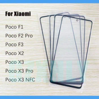 10Pcs/Lot Front Glass For Xiaomi Poco F3 F2 F1 Pro X3 X2 Pro NFC Touch Screen Panel LCD Outer Lens Glass