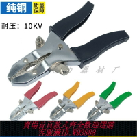 {台灣公司貨 可打統編}200-600A電力測試鉗ZCQ-4型10KV鱷魚夾大電流CSQ不銹鋼測試夾純銅