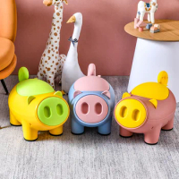 Early education toys sorting sundries storage stool cartoon chair pig Children's game storage box Dustproof Utensils with Lids