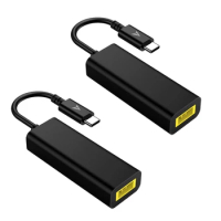Hot-2X USB C To Slim Tip Adapter Square 45W Convert Charger To Type C For Lenovo Thinkpad, Samsung S8/S9/Note, Surface