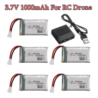 3.7V 1000mAh Lipo Battery + Charger For Syma X5 X5C X5S X5SC X5HW X5HC X5SW X300 X400 X500 HJ819 RC Quadcopter Drone Spare Parts