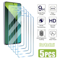 5PCS Tempered Glass For Redmi Note 12 13 11 10 9 8 Pro Plus 5G Sceeen Protector for Redmi 12C 10C 9C Note 11S 10S 9T 9S Glass