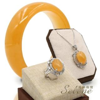 【Selene】極品金田黃玉手鐲墜戒套組(母親節 限量組合)