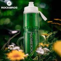 ROCKBROS Bicycle Water Bottle 750ml Portable Portable Sports Fitness Running Riding Camping Hiking Kettle Press Bike Bottle Cage